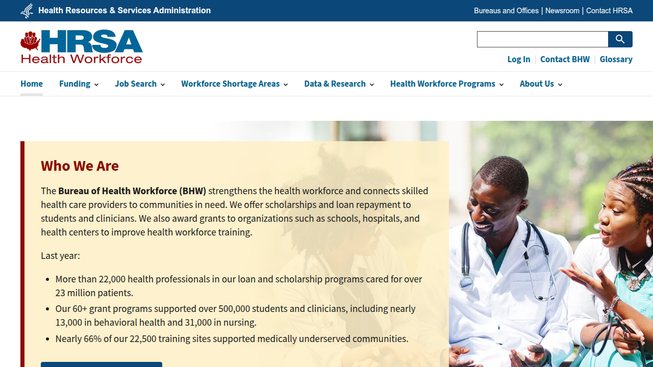 The official website of the Health Resources and Services Administration (HRSA), providing data and reports on the behavioral health workforce, including insights into burnout.