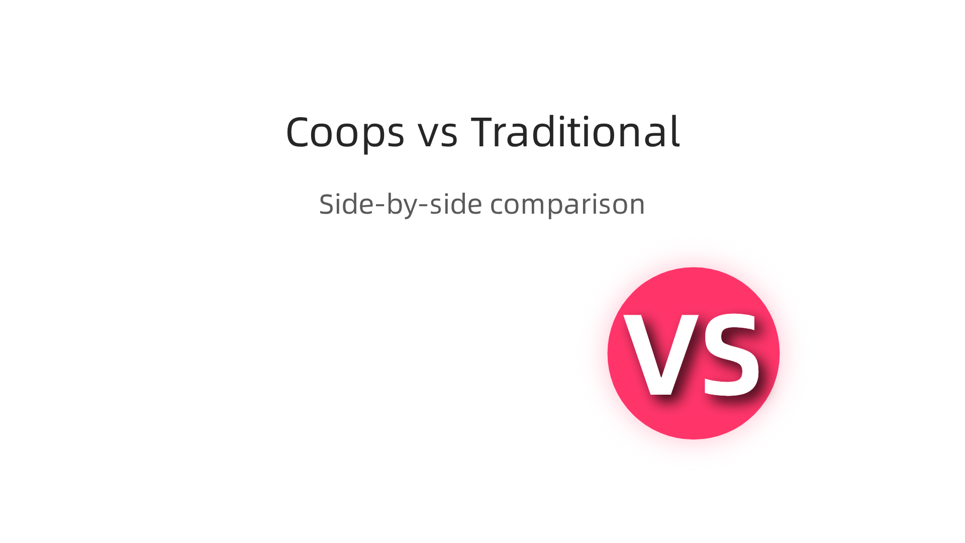 A side-by-side comparison highlights the key differences between cooperative, for-profit, and public mental health service models.