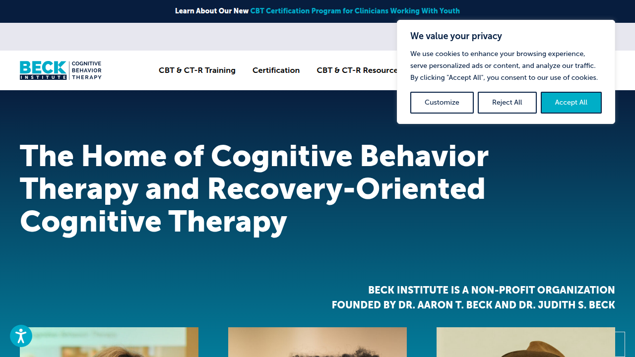 The official website of the Beck Institute for Cognitive Behavior Therapy, a leading resource for professionals and the public.