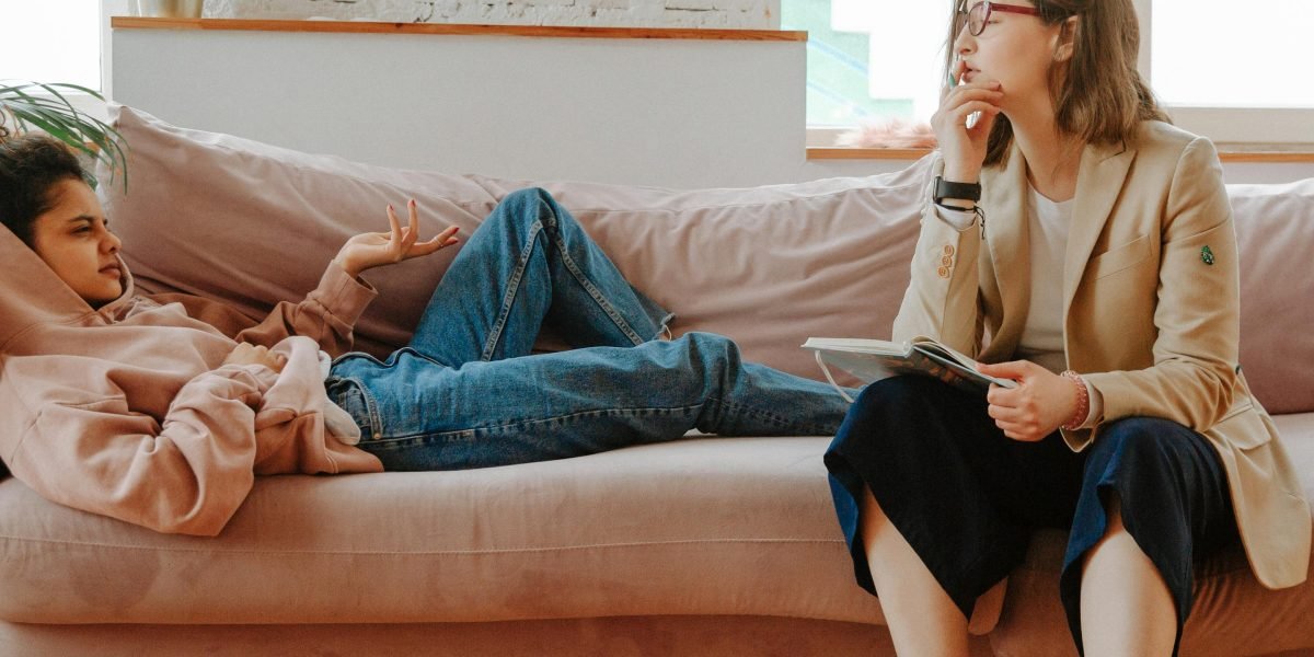 A person engaging in a therapy session, experiencing the client's perspective firsthand.