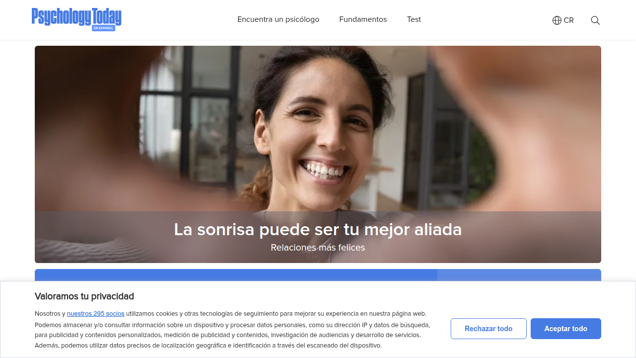 A screenshot of the Psychology Today website, a common and reputable resource for mental health information.