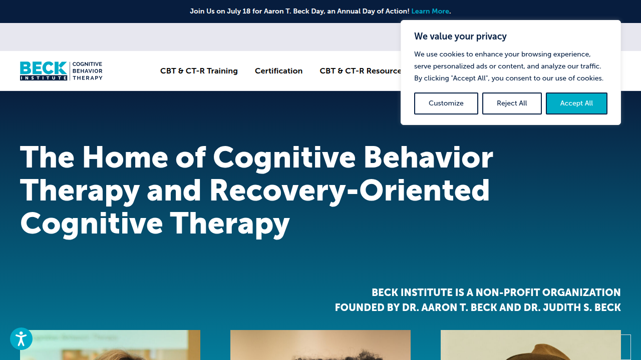 The Beck Institute, a leader in Cognitive Behavioral Therapy training and research.