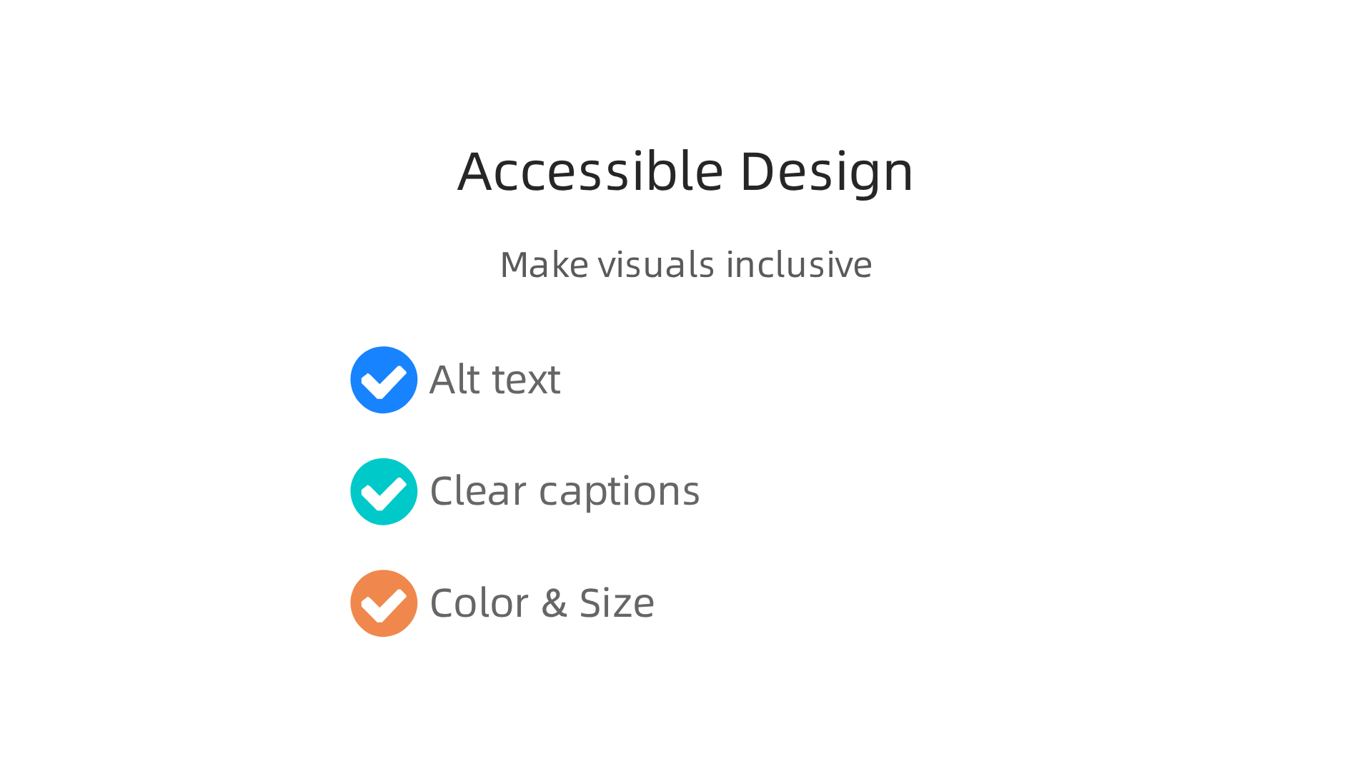 An infographic detailing essential elements for creating accessible mental health visuals and messages.